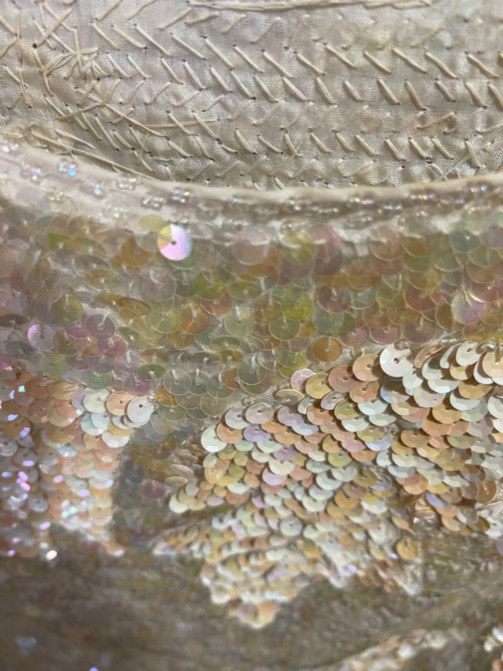 All silk sequins dress Women’s L XL iridescent - Picture 7 of 11